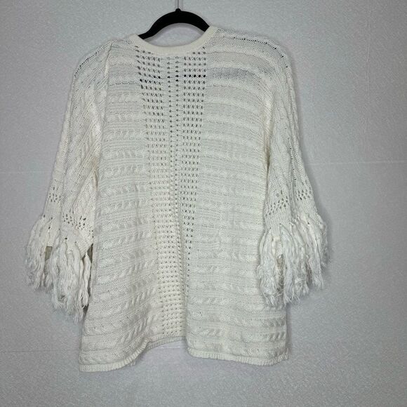CAbi Fiesta Poncho Fringe Sweater M - Picture 5 of 5